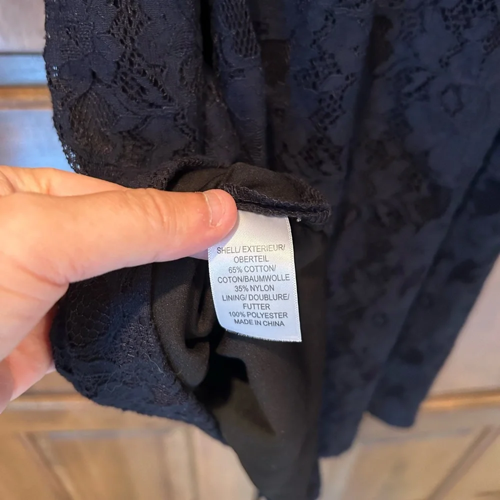 Adrianna Papell Midnight Blue Cocktail Lace Dress Belt Size 10 Cocktail Party